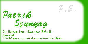 patrik szunyog business card